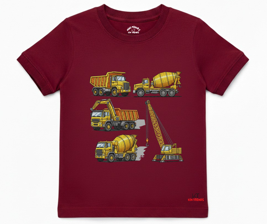 Crane Trucks T Shirt (Not Embroidered) Kids T shirt | Mini Minors Kin Trends | Kintrends