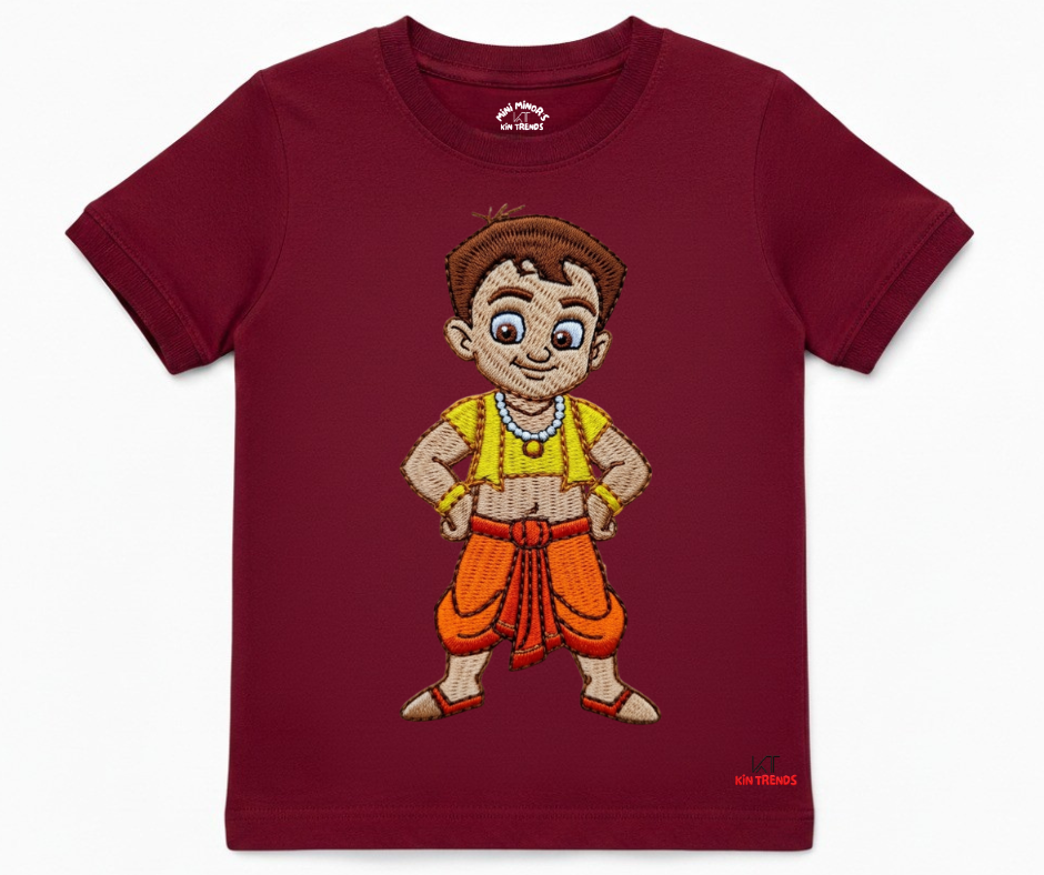 Chota Bheem T Shirt (Not Embroidered) Kids T shirt | Mini Minors Kin Trends | Kintrends
