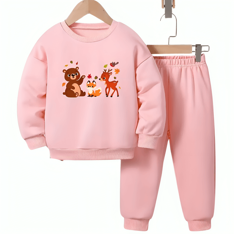 Cute Animals Fleece Tracksuit - Kin Trends