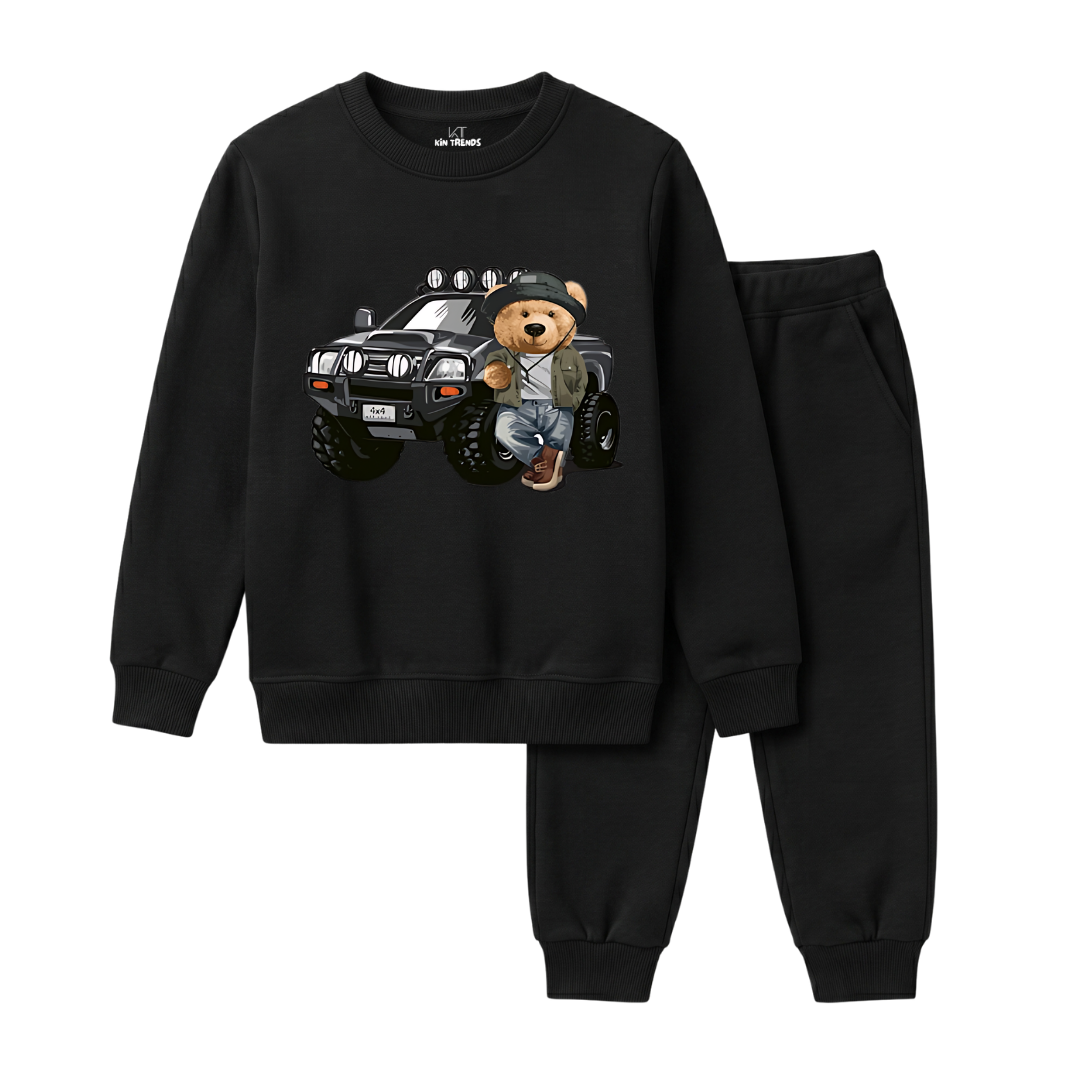 Boys All Black Adventure Bear 4x4 Jeep Graphic Winter Suit