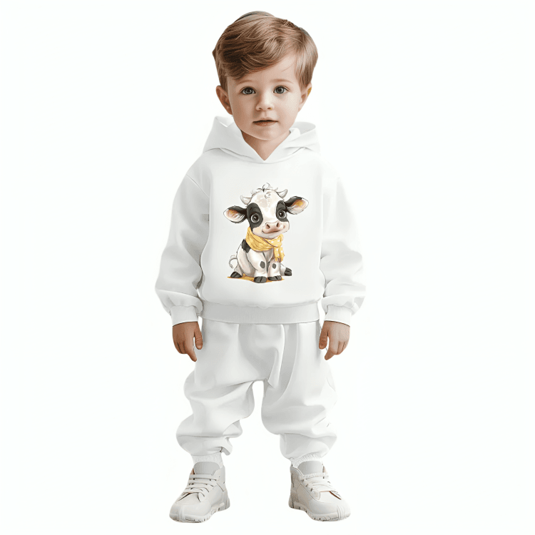 Cow Printed Hoodie Tracksuit - Kin Trends