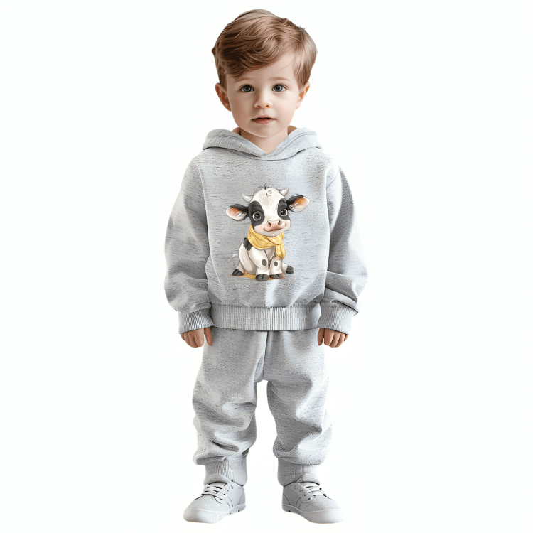 Cow Printed Hoodie Tracksuit - Kin Trends