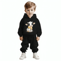 Cow Printed Hoodie Tracksuit - Kin Trends