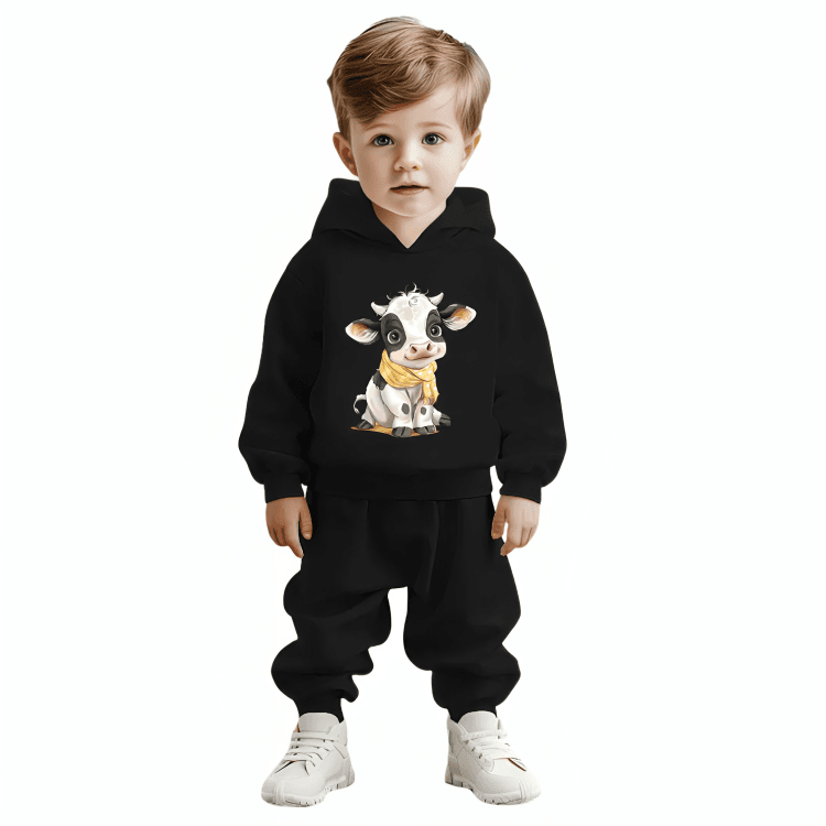 Cow Printed Hoodie Tracksuit - Kin Trends