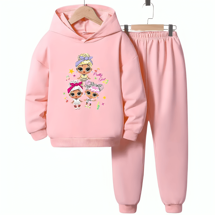 Pretty Girl Fleece Hoodie Tracksuit - Kin Trends