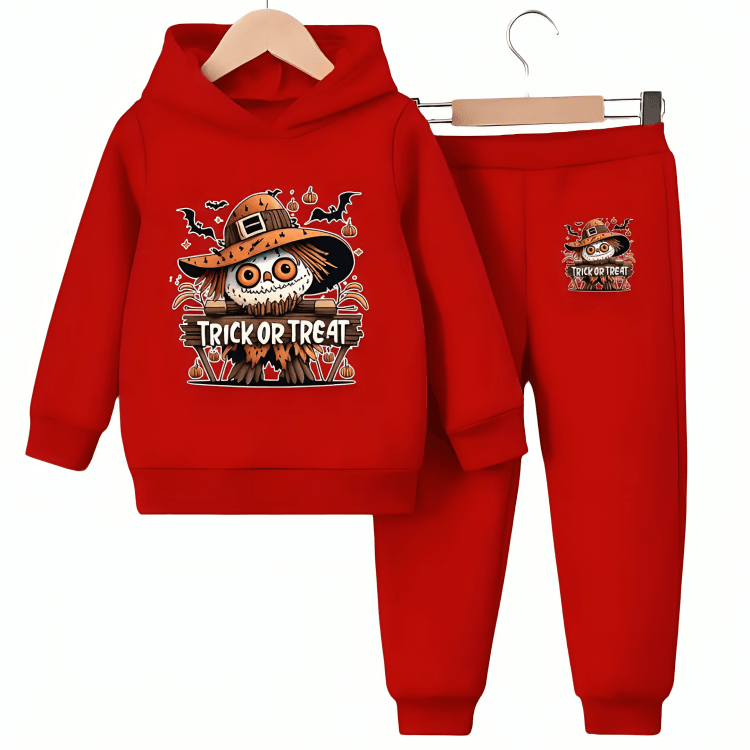 Trick or Treat Fleece Hoodie Tracksuit - Kin Trends