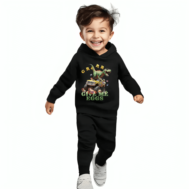 Give Me Eggs Dino Hoodie Tracksuit - Kin Trends