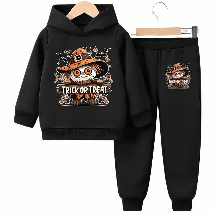 Trick or Treat Fleece Hoodie Tracksuit - Kin Trends