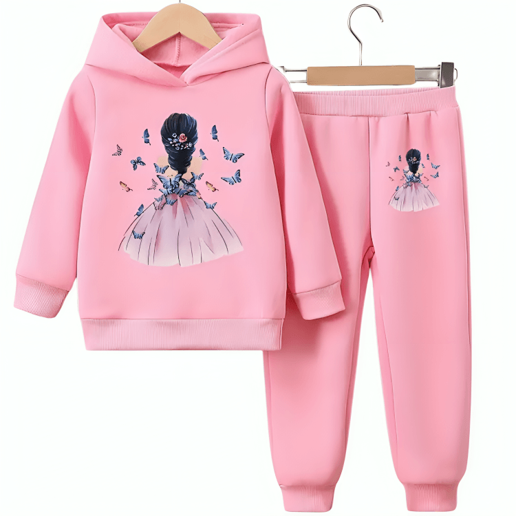 Beautiful Doll Fleece Hoodie Tracksuit - Kin Trends