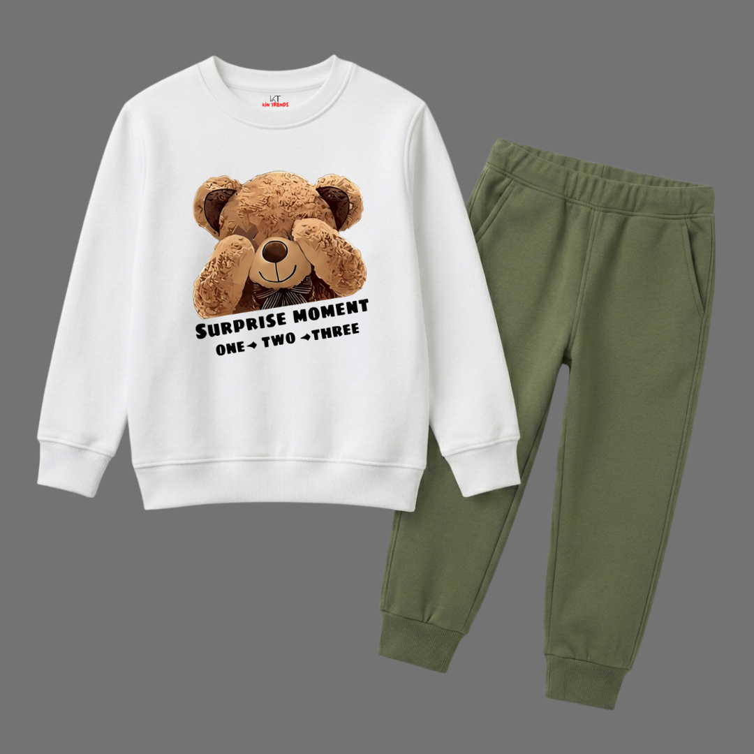 Surprise Moment Peekaboo Winter Sweatshirt Tracksuit - 2 Pcs