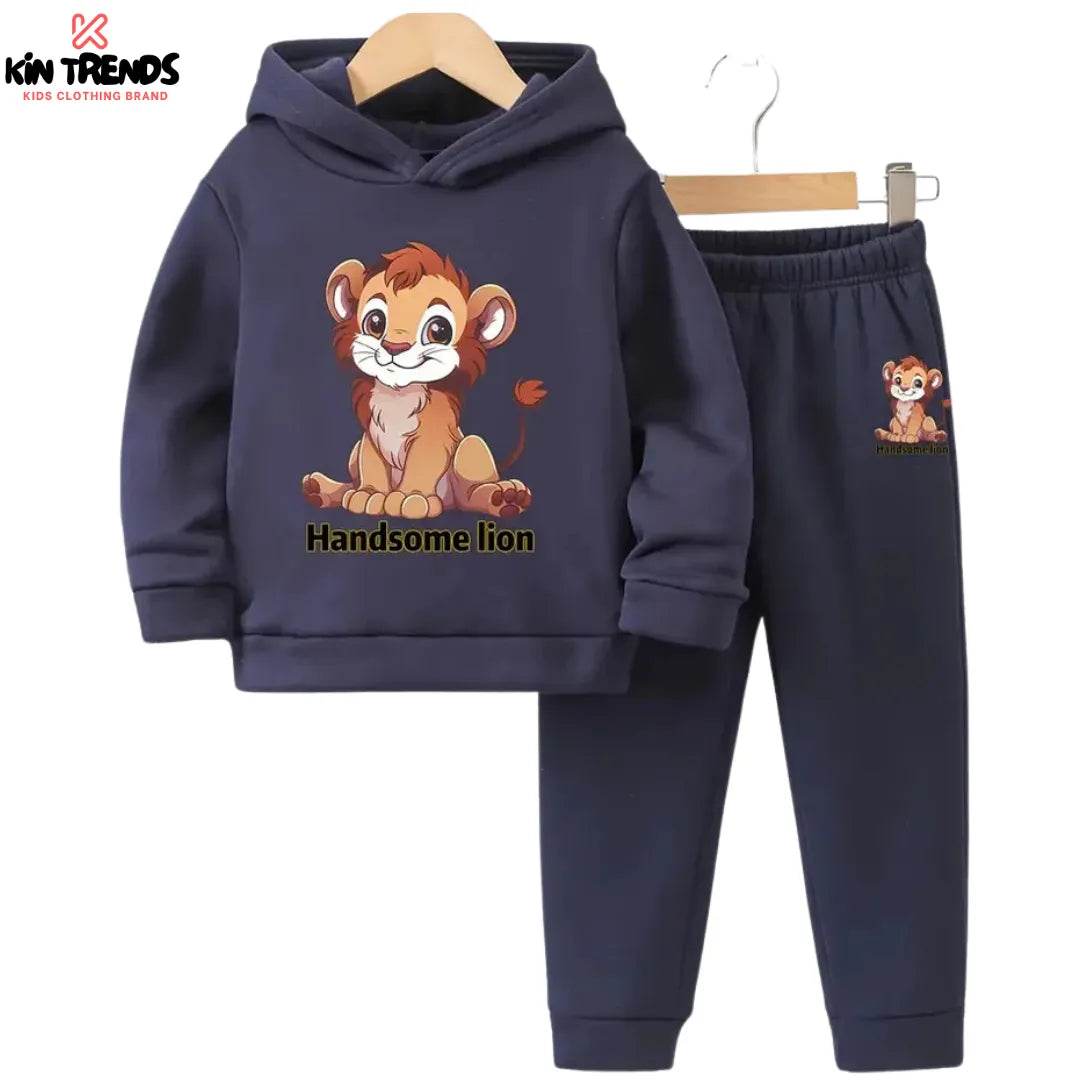 Handsome Lion Hoodie Tracksuit - Kin Trends