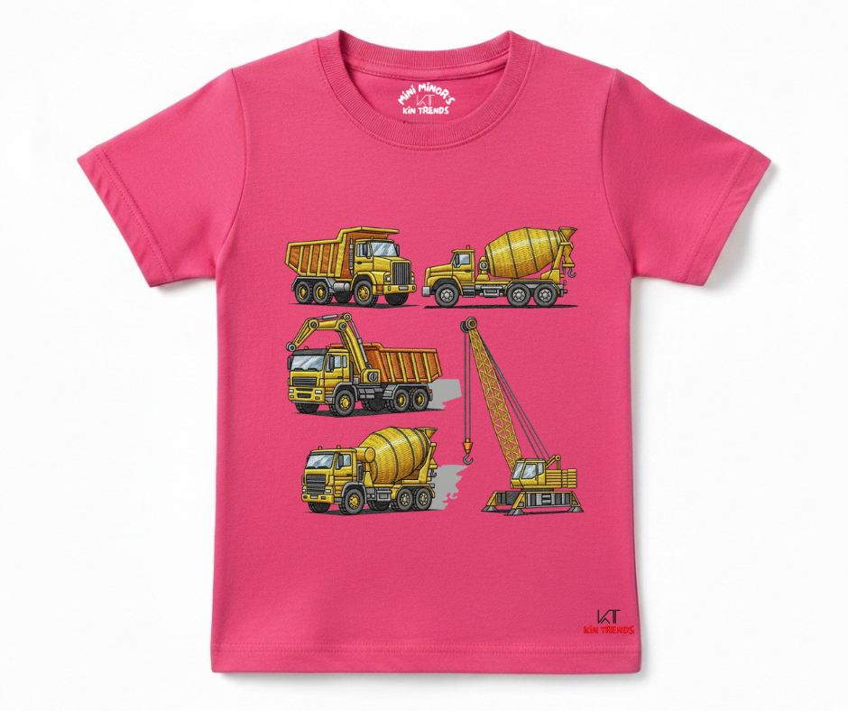 Crane Trucks T Shirt (Not Embroidered) Kids T shirt | Mini Minors Kin Trends | Kintrends