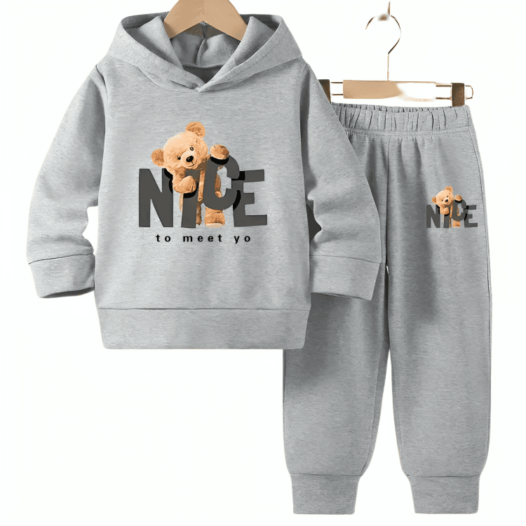 Nice Bear Fleece Hoodie Tracksuit - Kin Trends
