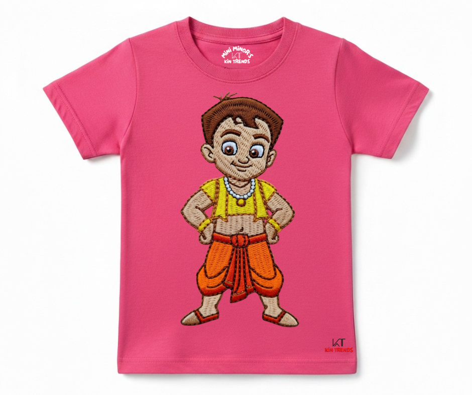 Chota Bheem T Shirt (Not Embroidered) Kids T shirt | Mini Minors Kin Trends | Kintrends