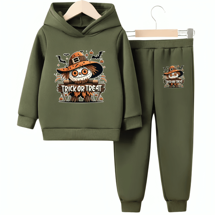 Trick or Treat Fleece Hoodie Tracksuit - Kin Trends