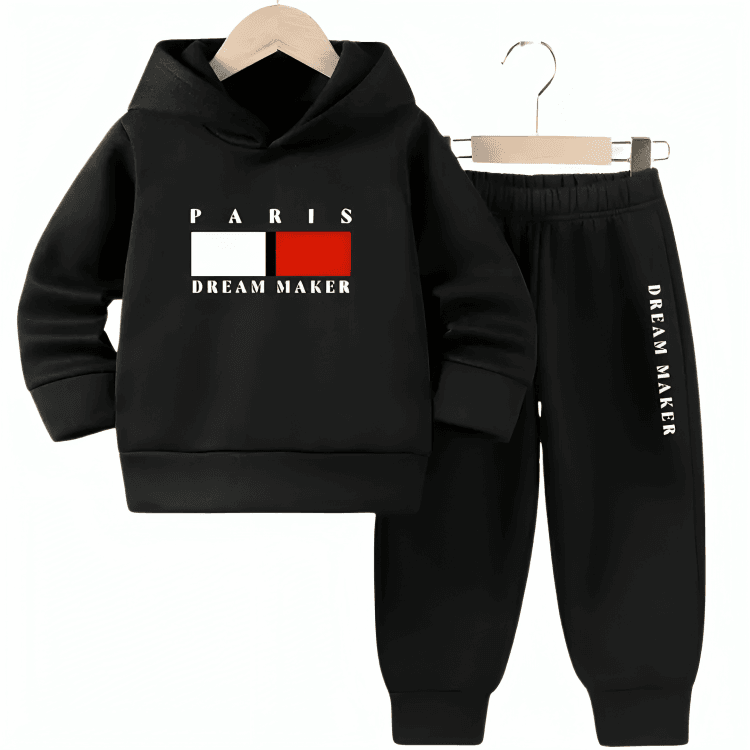 Paris Fleece Hoodie Tracksuit - Kin Trends