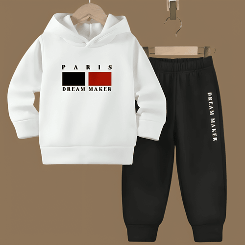 Paris Fleece Hoodie Tracksuit - Kin Trends