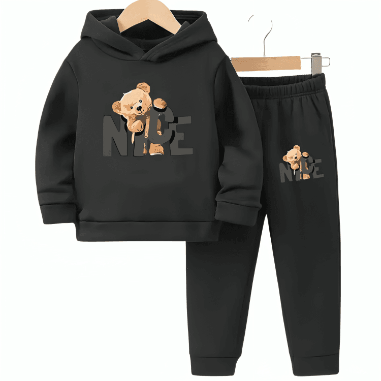 Nice Bear Fleece Hoodie Tracksuit - Kin Trends