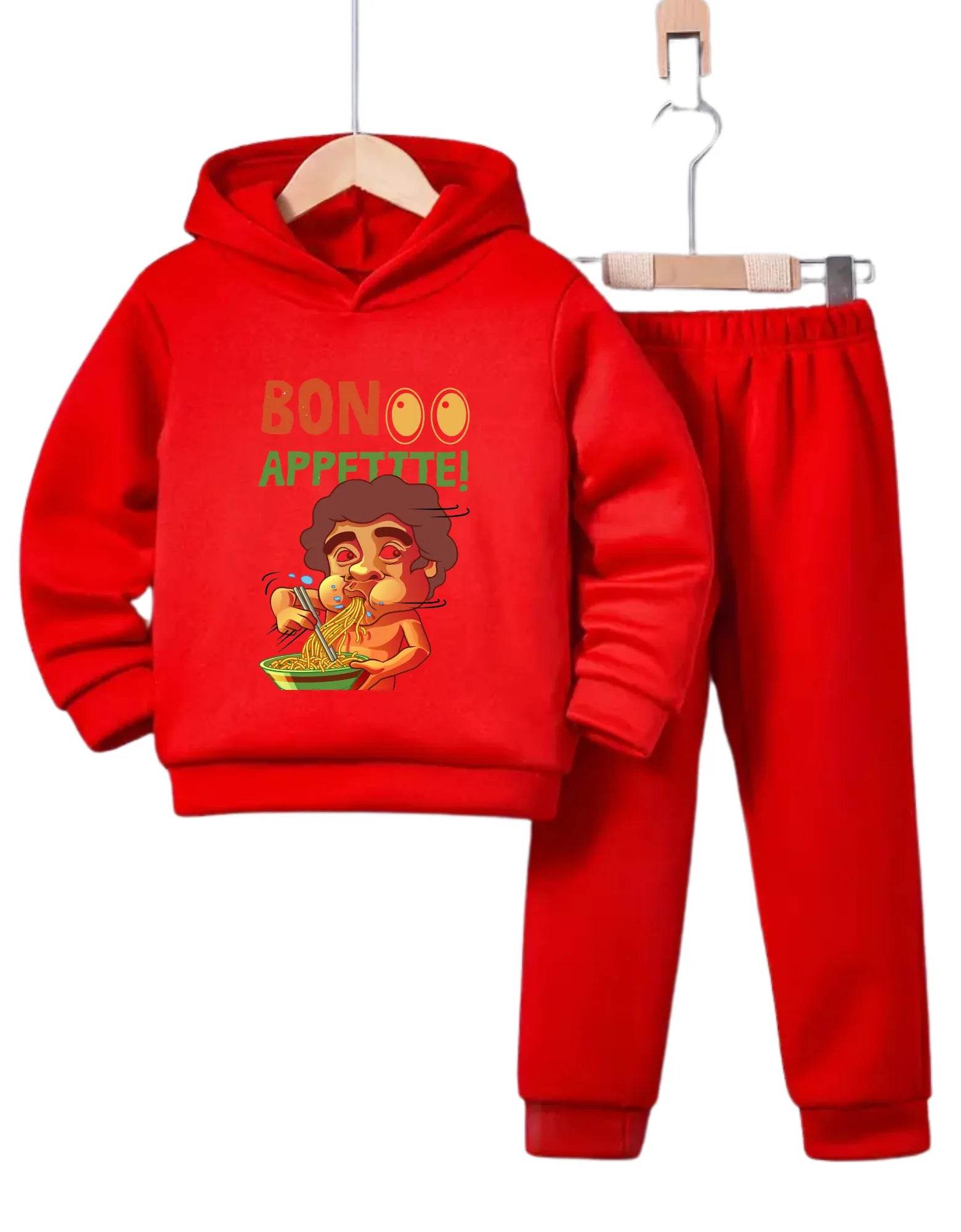 Bon Appetitte Fleece Hoodie Tracksuit - Kin Trends