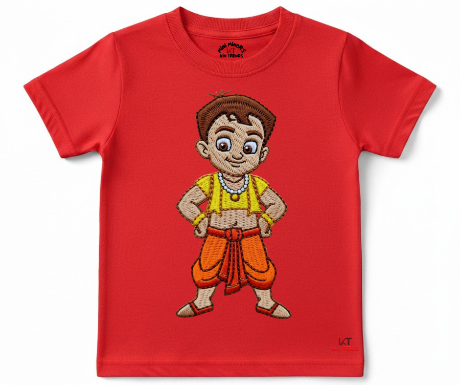 Chota Bheem T Shirt (Not Embroidered) Kids T shirt | Mini Minors Kin Trends | Kintrends