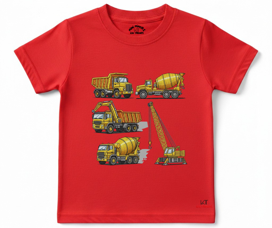 Crane Trucks T Shirt (Not Embroidered) Kids T shirt | Mini Minors Kin Trends | Kintrends