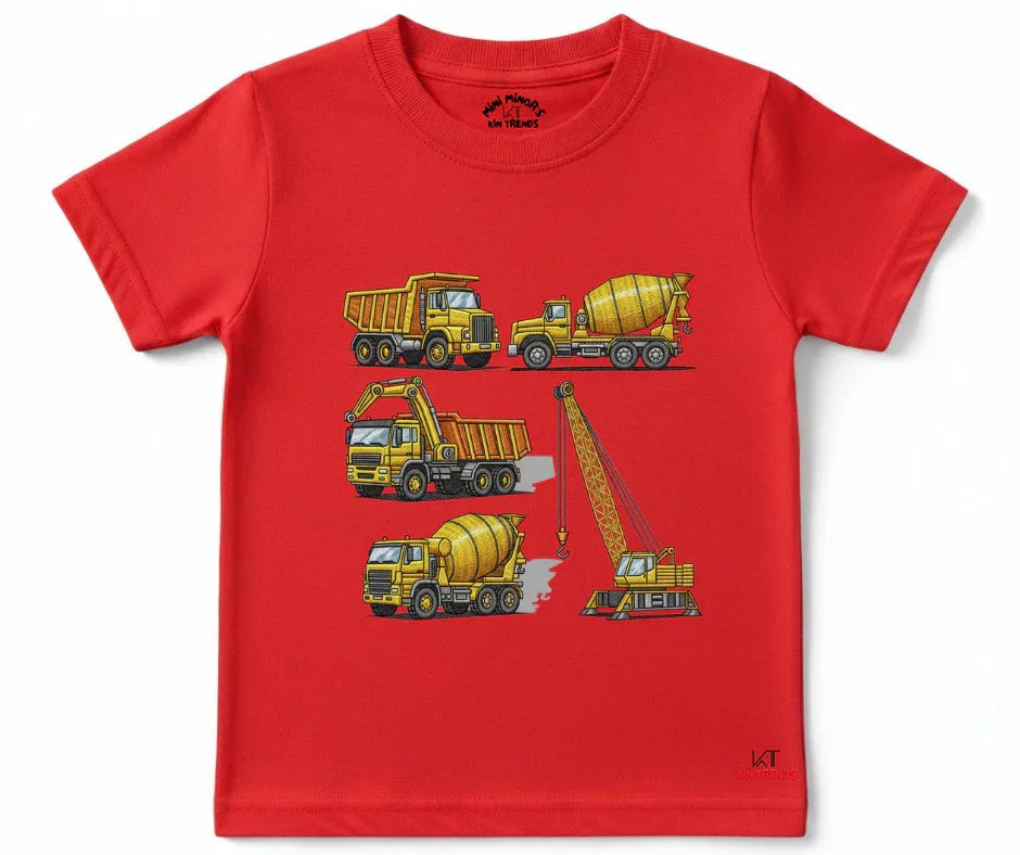 Crane Trucks T Shirt (Not Embroidered) Kids T shirt | Mini Minors Kin Trends | Kintrends