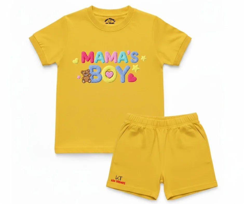 Premium Mama's Boy Shorts Set (Not Embroidered) - Kin Trends