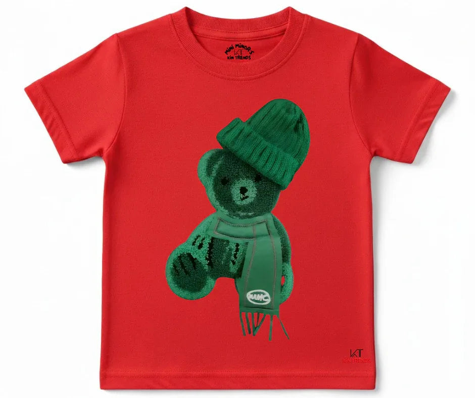 Greeny Bear Tee (Not Embroidered) Kids T shirt | Mini Minors Kin Trends | Kintrends