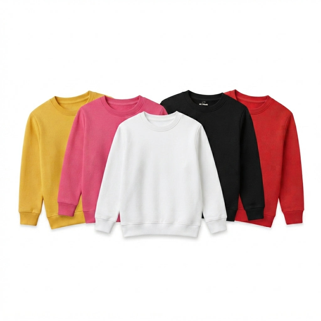 Pack Of 5 Set-1 Kids Winter Fleece Sweatshirts Mega Value Pack - Kin Trends