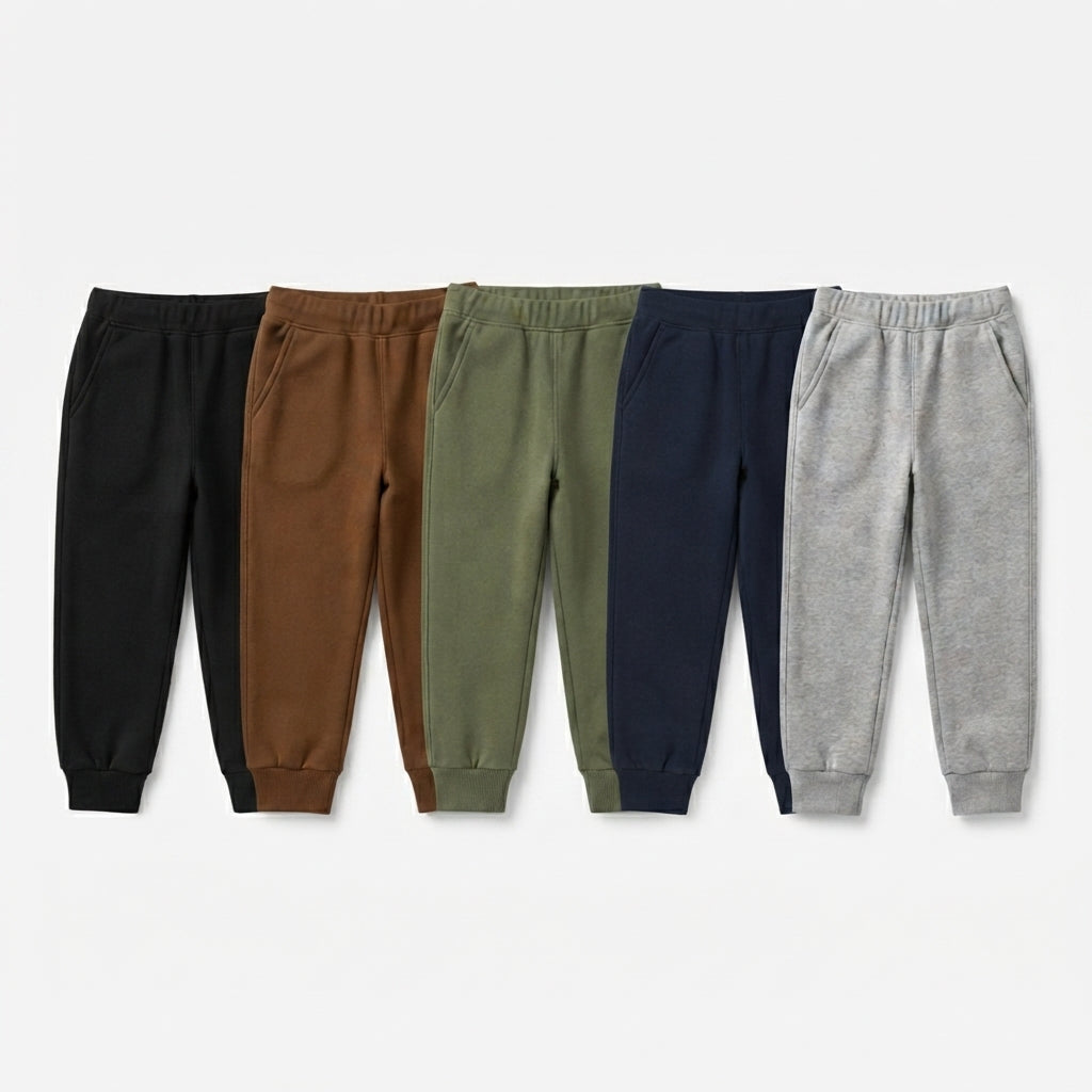 Pack Of 5 Kids Winter Fleece Trousers Mega Value Bundle - Kin Trends