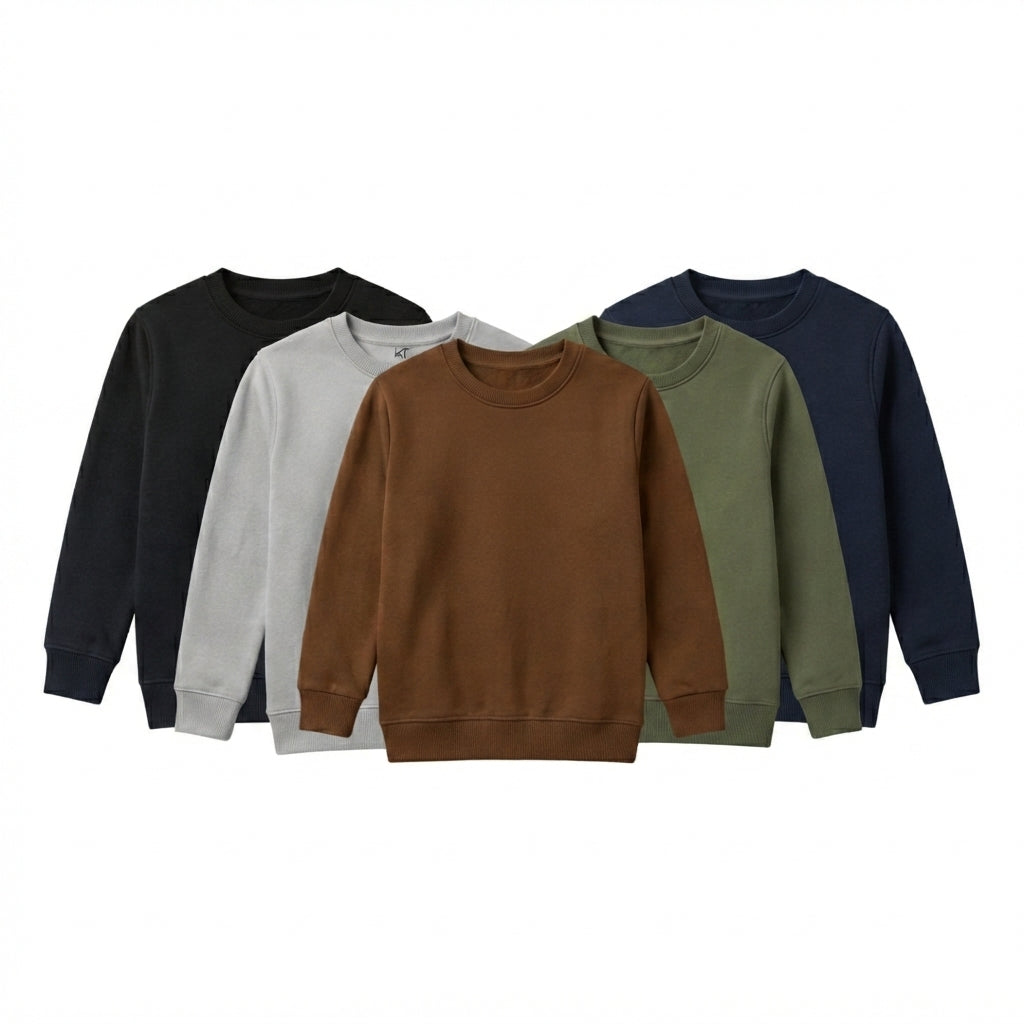Pack Of 5 Set-2 Kids Winter Fleece Sweatshirts Mega Value Pack Bundle