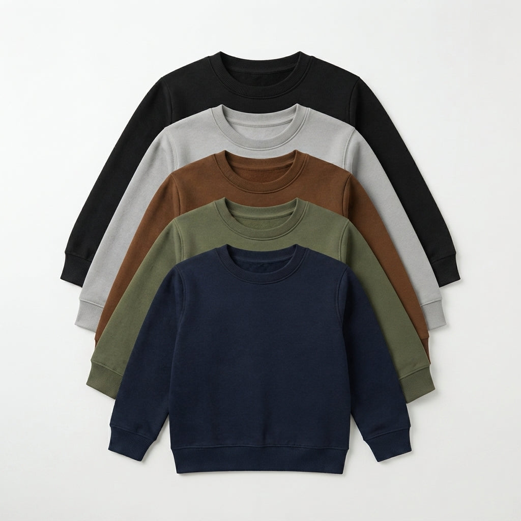 Pack Of 5 Set-2 Kids Winter Fleece Sweatshirts Mega Value Pack Bundle