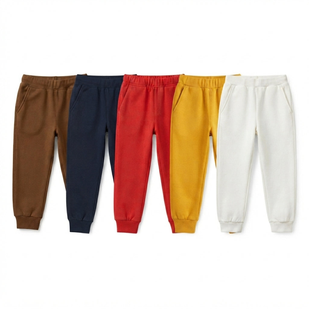 Pack Of 5 Kids Winter Fleece Trousers Mega Value Bundle - Kin Trends