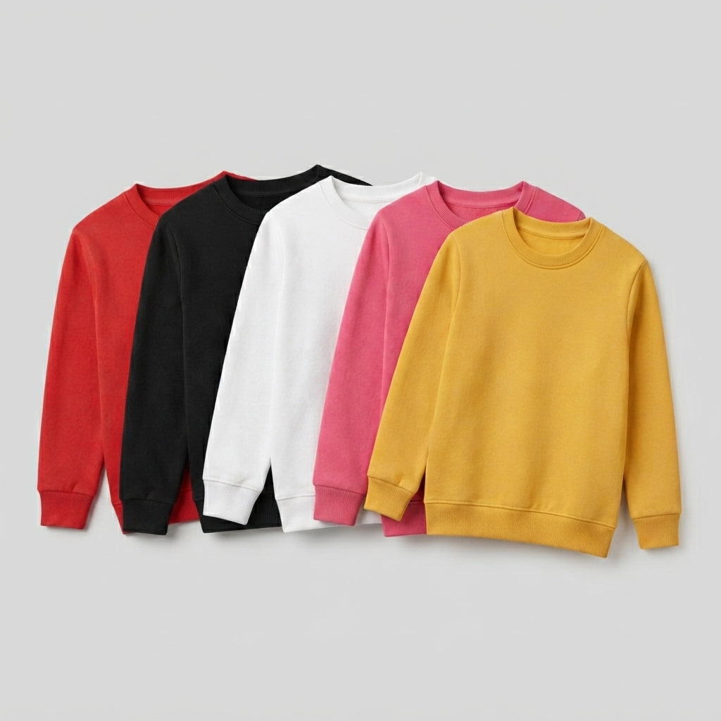 Pack Of 5 Set-1 Kids Winter Fleece Sweatshirts Mega Value Pack - Kin Trends