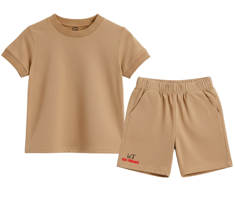 Plain color Shorts Set for boys and girls