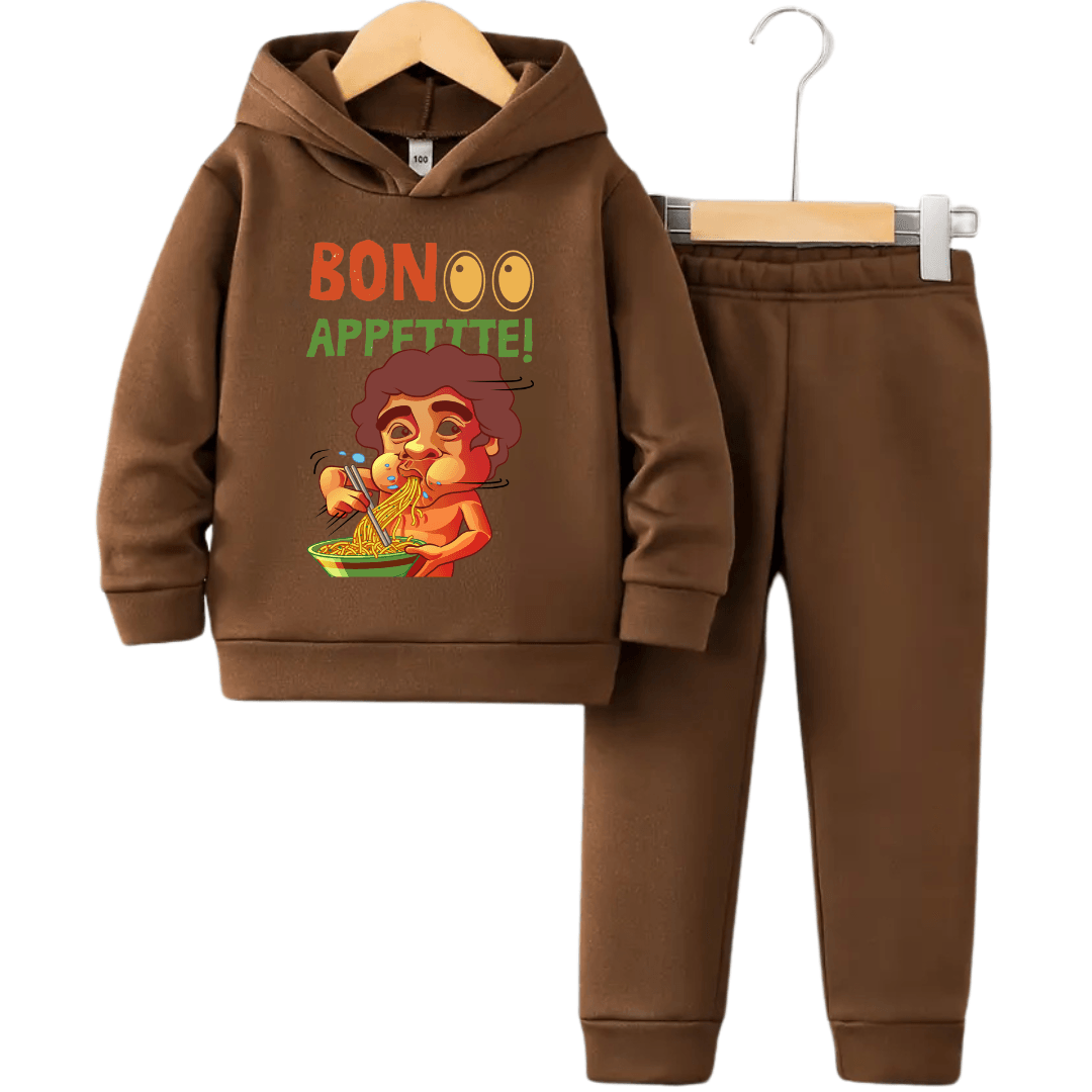 Bon Appetitte Fleece Hoodie Tracksuit - Kin Trends