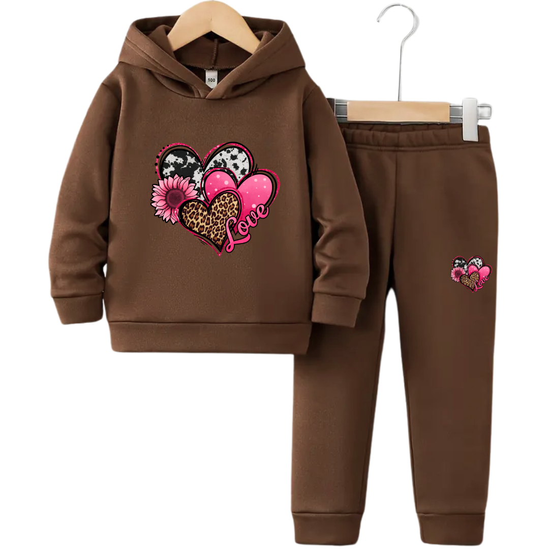 Hearts Fleece Hoodie Tracksuit