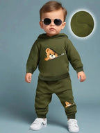 Shy Bear Fleece Hoodie Tracksuit