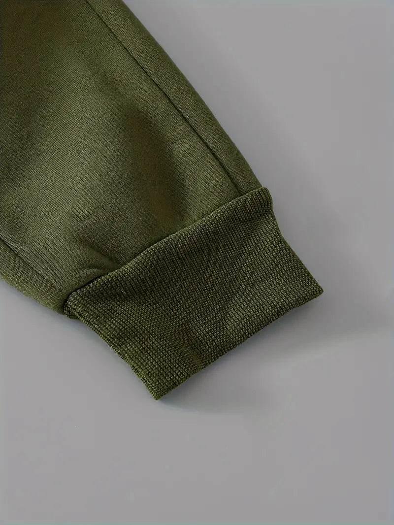 Olive Green Fleece Trouser Winter trousers for boys and girls - Kin Trends