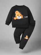 Shy Bear Fleece Tracksuit - Kin Trends